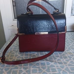 Elegant Black and Red Crossbody Bag Dune LONDON